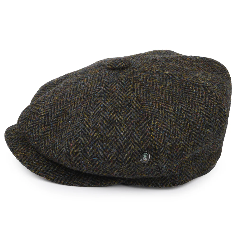 City Sport Deep Fit HARRIS TWEED Ballonmütze Marl - Waldgrün-Marineblau - Image 3