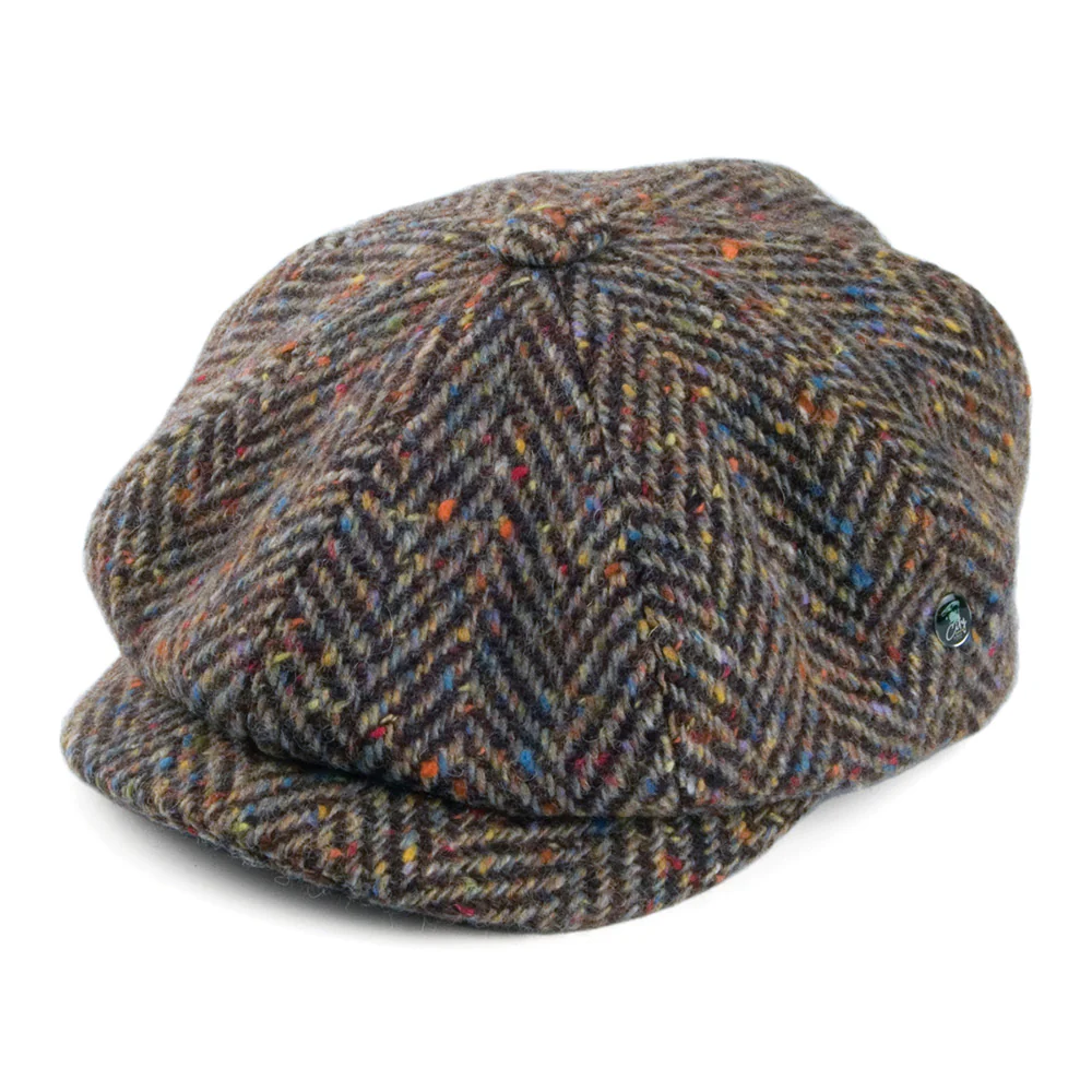 City Sport Donegal Tweed Ballonmütze - Braun-Hellbraun