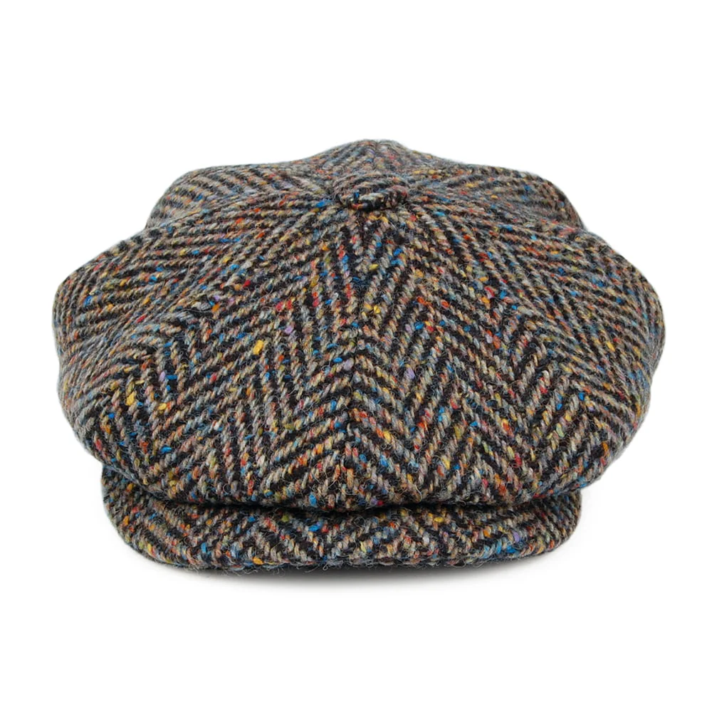 City Sport Donegal Tweed Ballonmütze mit Fischgrätmuster - Dunkler Mix - Image 2