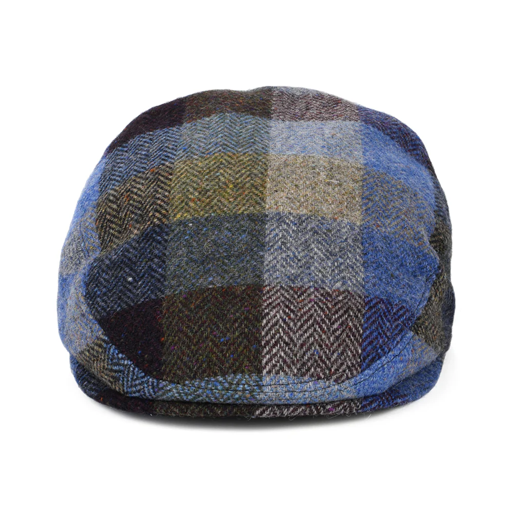City Sport Donegal Tweed Schiebermütze Herringbone Patch - Blau-Grün - Image 2