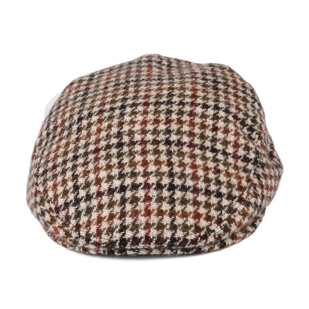 City Sport HARRIS TWEED Schiebermütze Houndstooth - Cremefarben-Olivgrün-Braun - Image 2