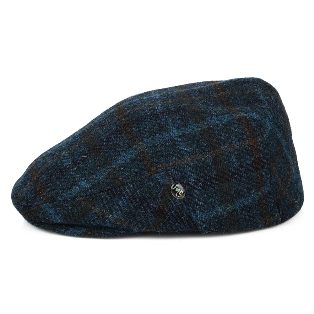 City Sport HARRIS TWEED Schiebermütze mit Fensterscheibenmuster - Petrol-Blau-Multi - Image 3