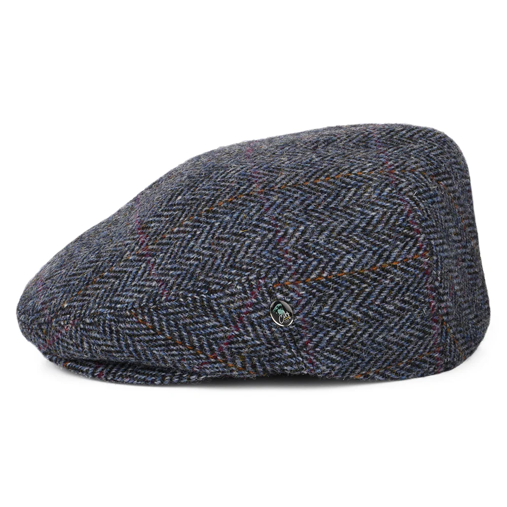 City Sport HARRIS TWEED Schiebermütze mit Fischgrätmuster - Marineblau-Blau - Image 3