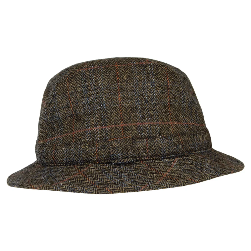City Sport Packbarer Trilby Hut mit Fischgrätmuster - Olivgrün - Image 2