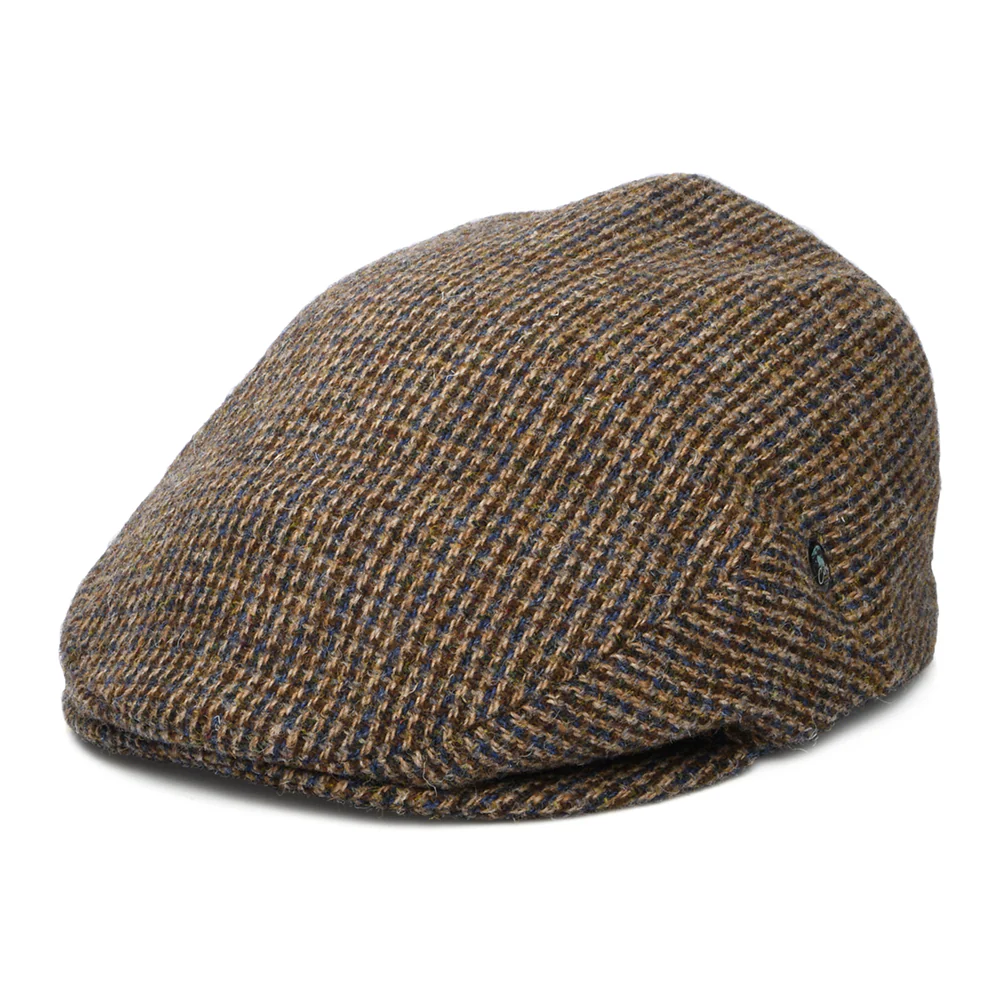 City Sport Royal HARRIS TWEED Schiebermütze - Braun-Blau