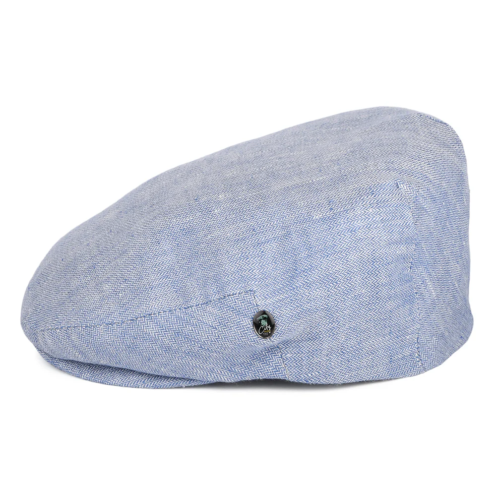 City Sport Schiebermütze Micro-Herringbone aus Leinen - Blau - Image 3
