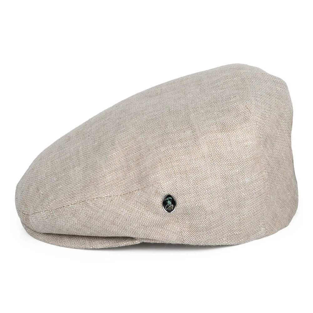 City Sport Schiebermütze Micro-Herringbone aus Leinen - Hellbeige - Image 3