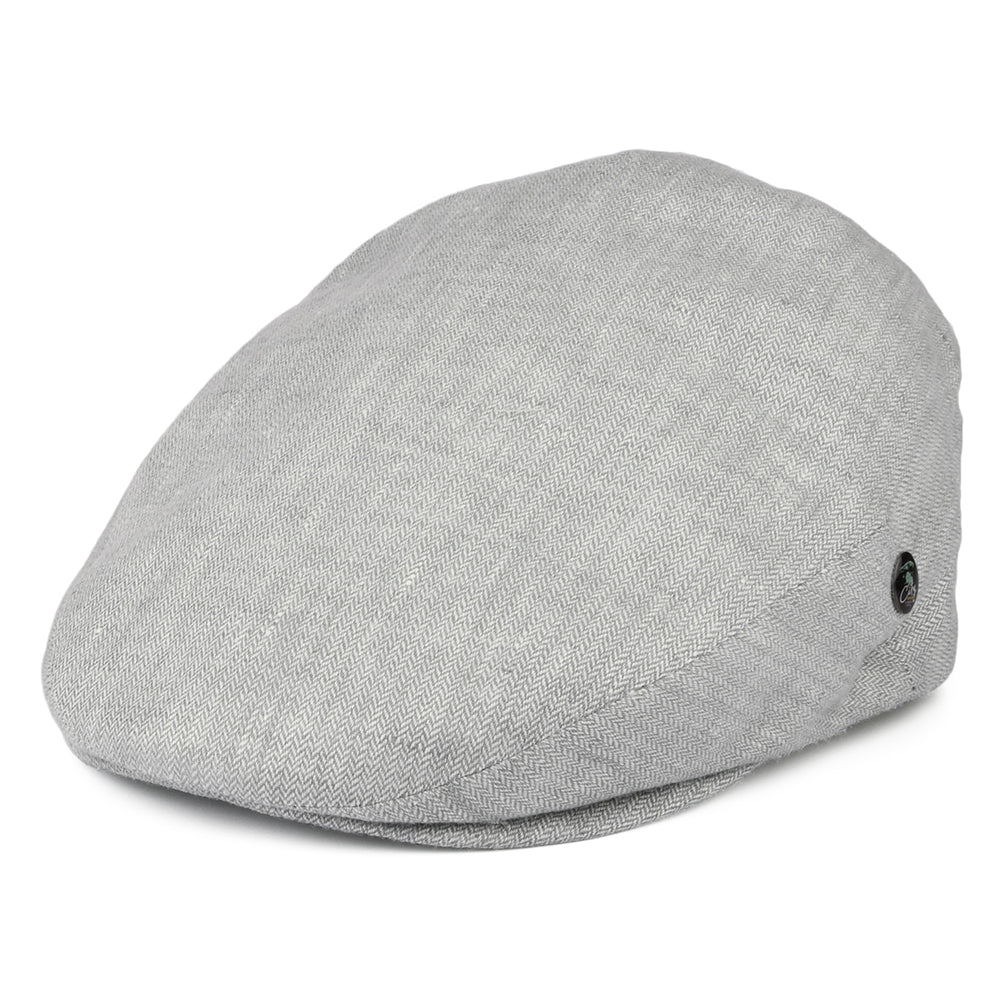 City Sport Schiebermütze Micro-Herringbone aus Leinen - Eisblau
