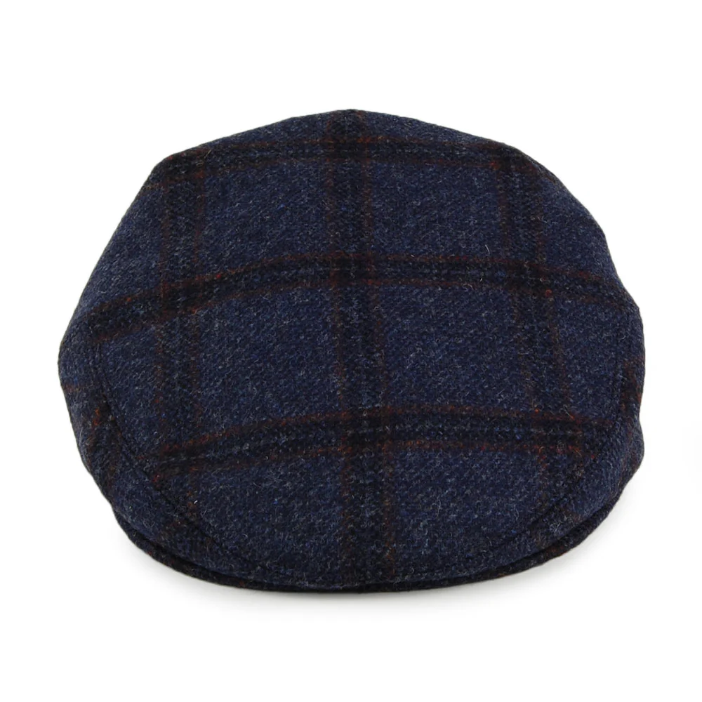 City Sport Schiebermütze Windowpane aus Schurwolle - Blau - Image 2