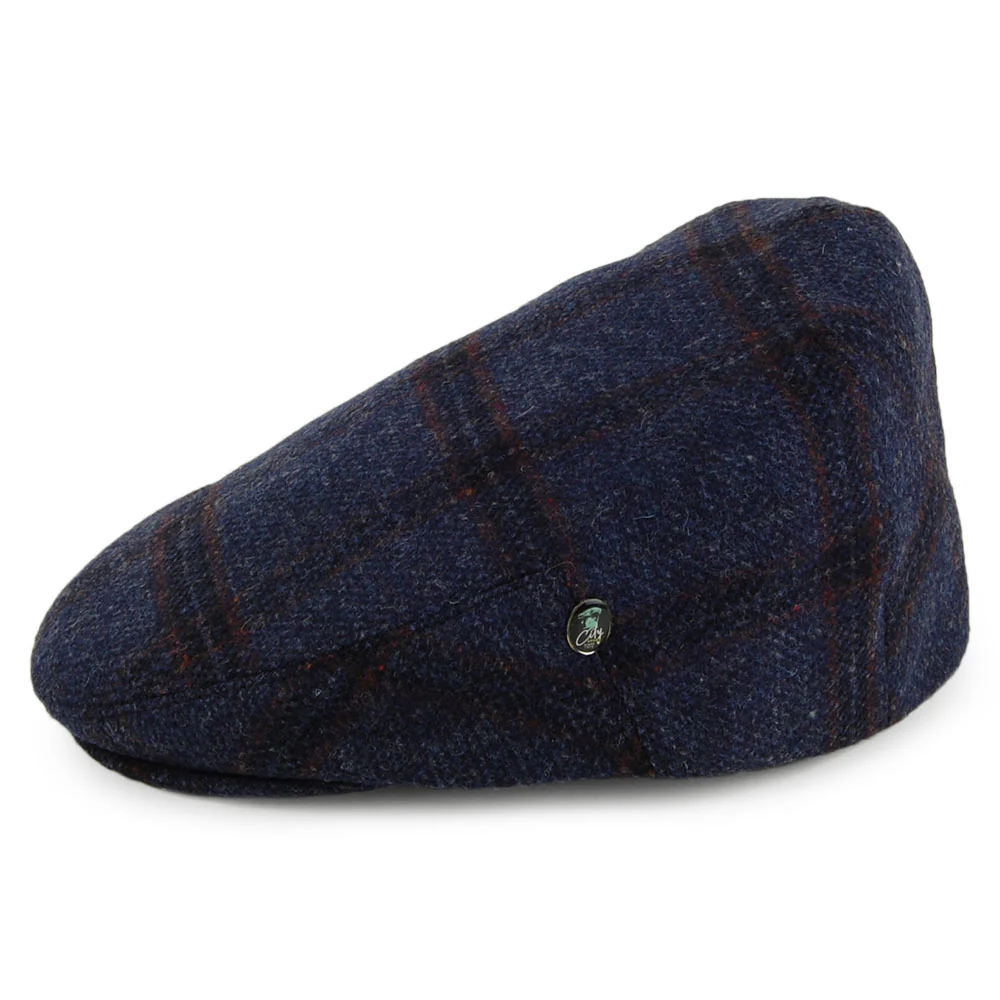 City Sport Schiebermütze Windowpane aus Schurwolle - Blau - Image 3