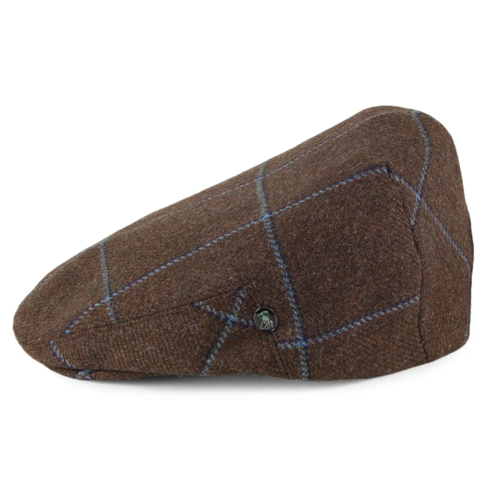 City Sport Schiebermütze Windowpane aus Schurwolle - Braun - Image 3