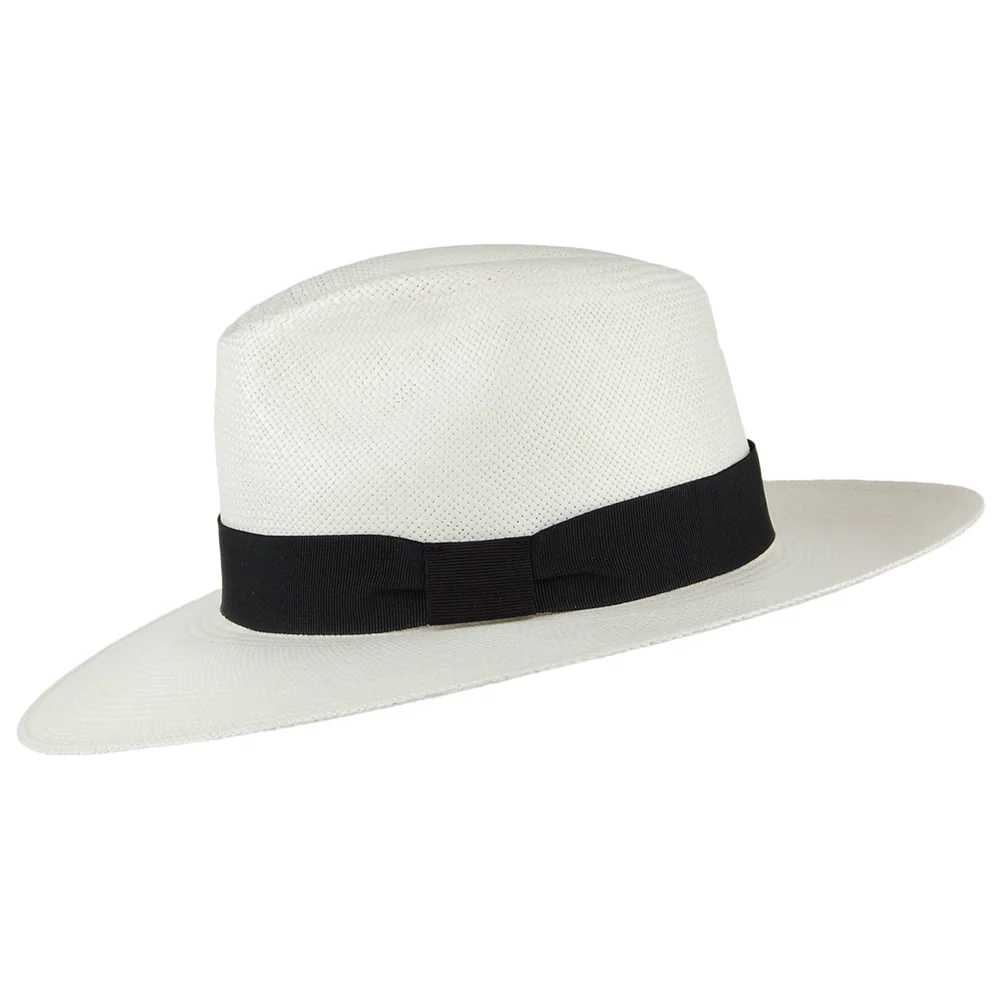City Sport The Author mit erweiterter Krempe Panama Fedora Hut - Perlweiß - Image 2