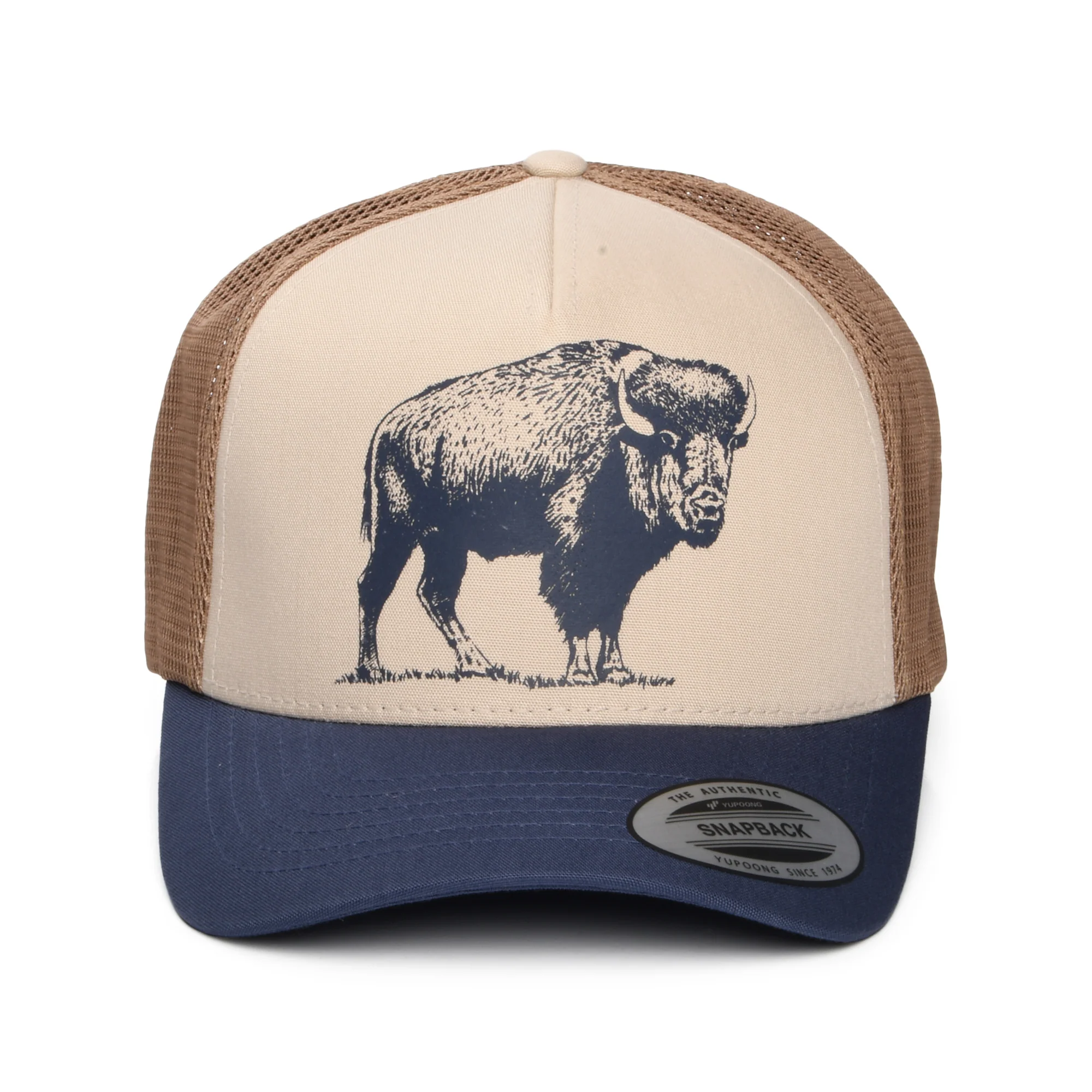 Columbia Delta Buffalo Roam Road Ready Trucker Cap - Beige-Braun-Marineblau - Image 2