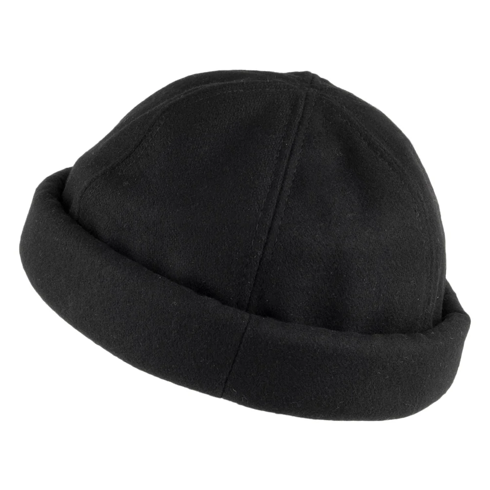 Dorfman Pacific Beanie Mütze aus Meltonwolle - Schwarz - Image 2