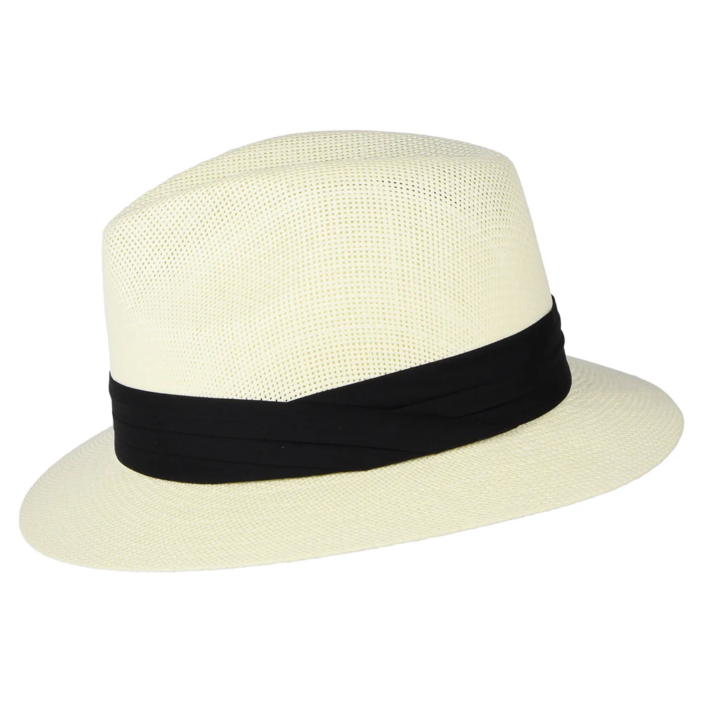 Dorfman Pacific Matte Safari Fedora Hut aus Toyo Stroh - Elfenbein - Image 2