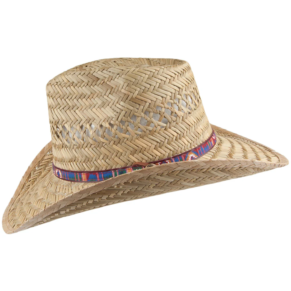 Dorfman Pacific Outback Hut aus Binsenstroh mit bedrucktem Band - Natur - Image 2