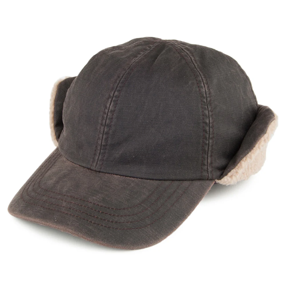Dorfman-Pacific Winter Baseball Cap mit Ohrklappen - Braun