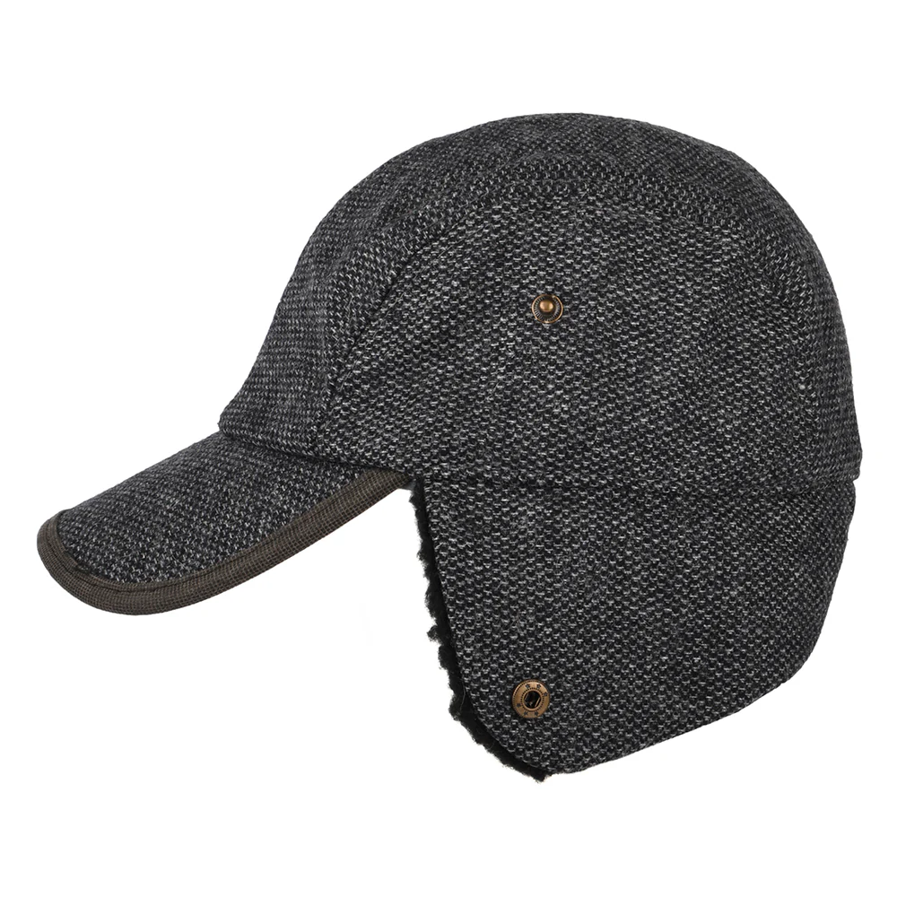 Dorfman Pacific Winter Baseball Cap Nail-Head mit Ohrenklappen - Anthrazit - Image 2