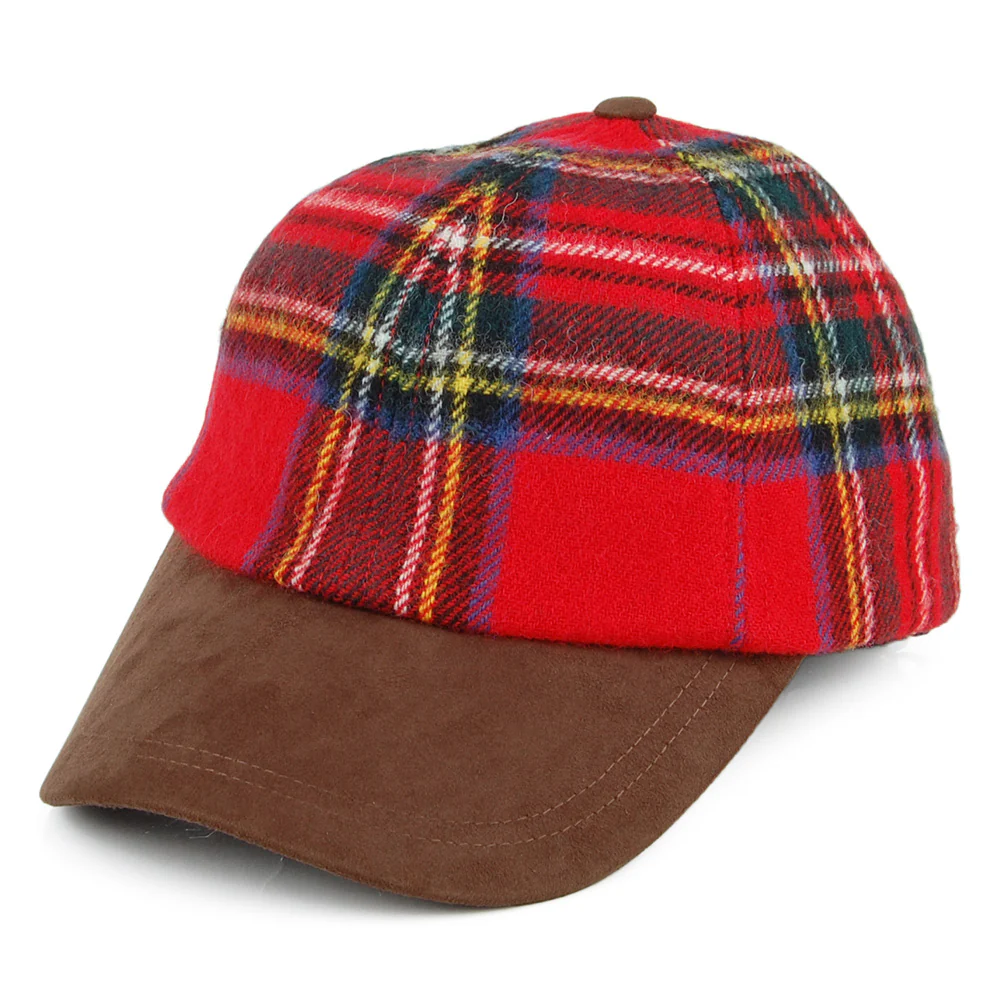 Failsworth Baseball Cap mit Schottenmuster aus Lammwolle - Rot-Multi