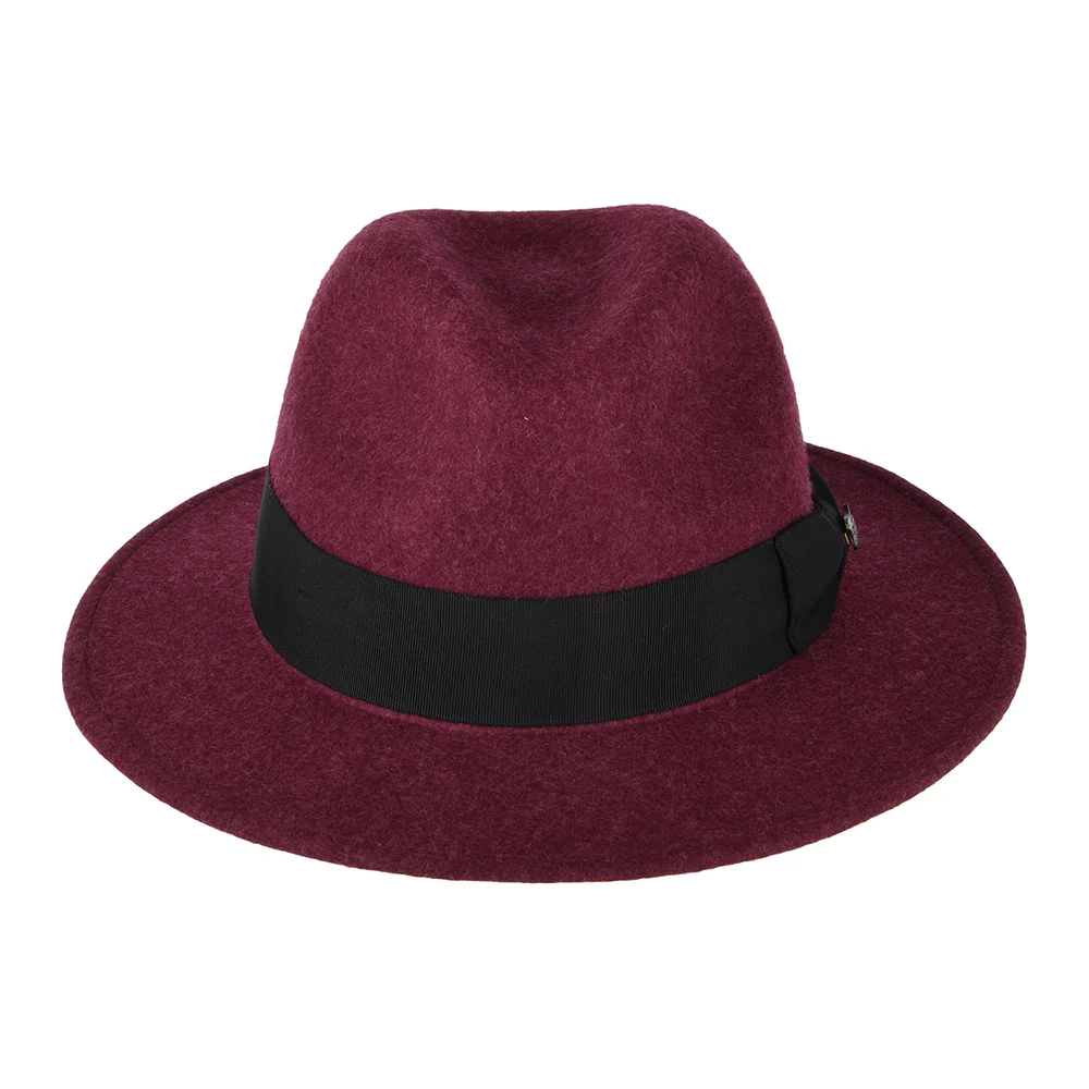 Failsworth Boston Wasserabweisender Fedora Hut Heather aus Wollfilz - Merlot - Image 3
