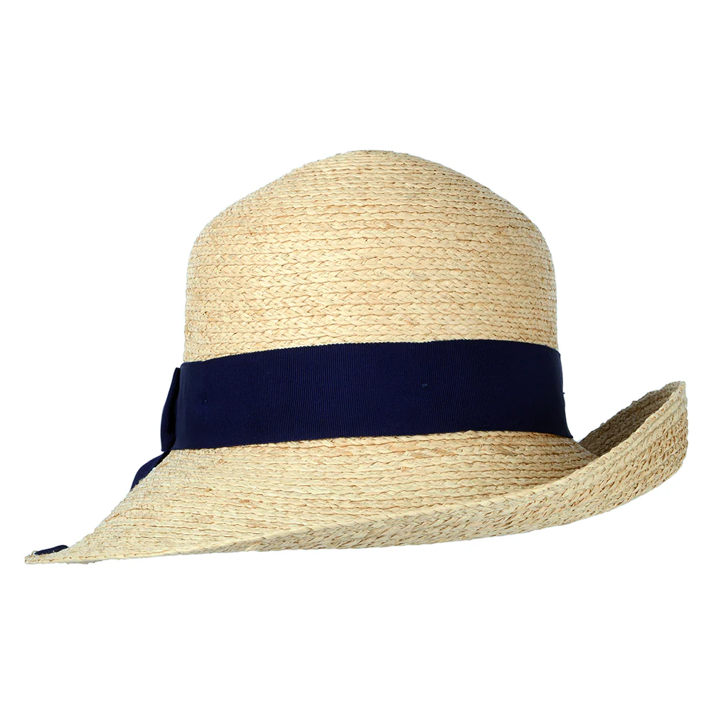 Failsworth Bronte Sonnenhut aus Stroh - Natur-Marineblau - Image 3