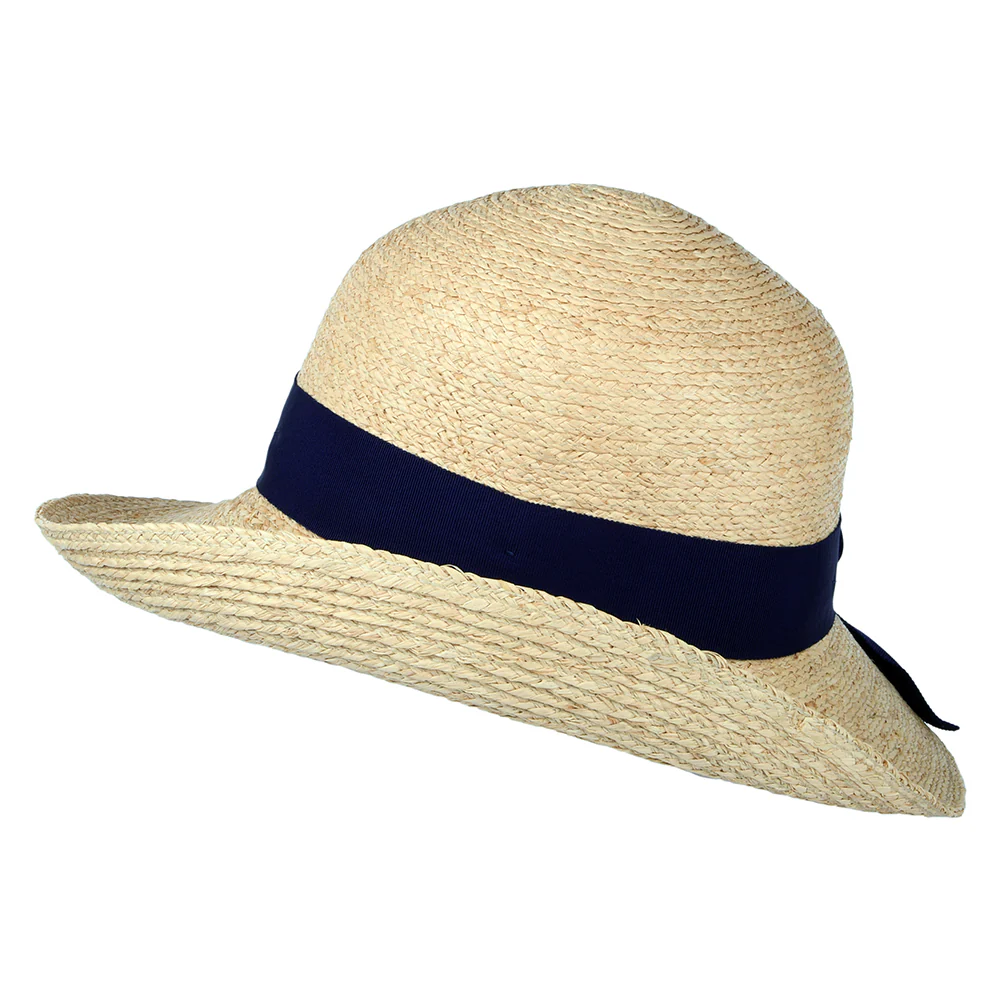 Failsworth Bronte Sonnenhut aus Stroh - Natur-Marineblau - Image 4