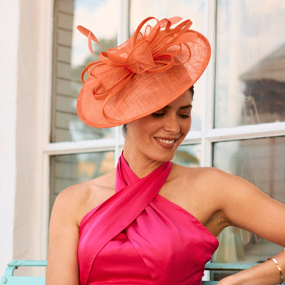 Failsworth Caitlyn Scheiben Fascinator - Papaya - Image 2