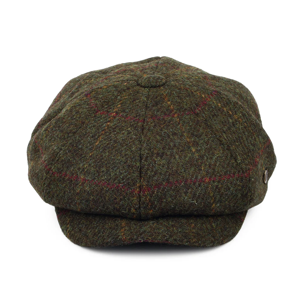 Failsworth Carloway HARRIS TWEED Ballonmütze im Fensterscheibenmuster - Olivgrün - Image 2