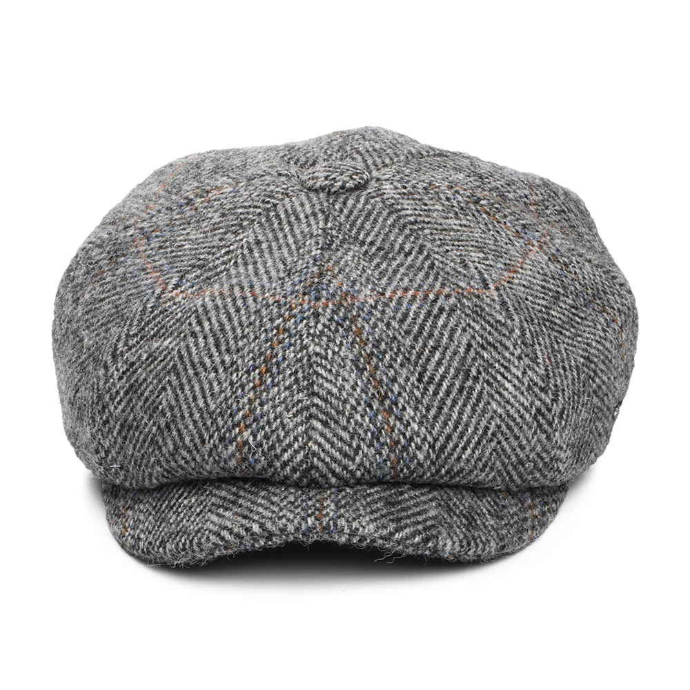 Failsworth Carloway HARRIS TWEED Ballonmütze mit Fischgrätmuster - Grau-Schwarz - Image 2