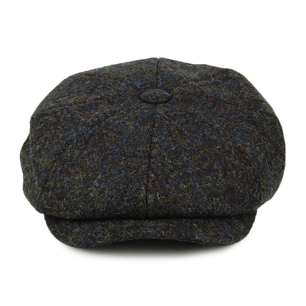 Failsworth Carloway HARRIS TWEED Ballonmütze mit Fischgrätmuster - Moosgrün-Blau - Image 2