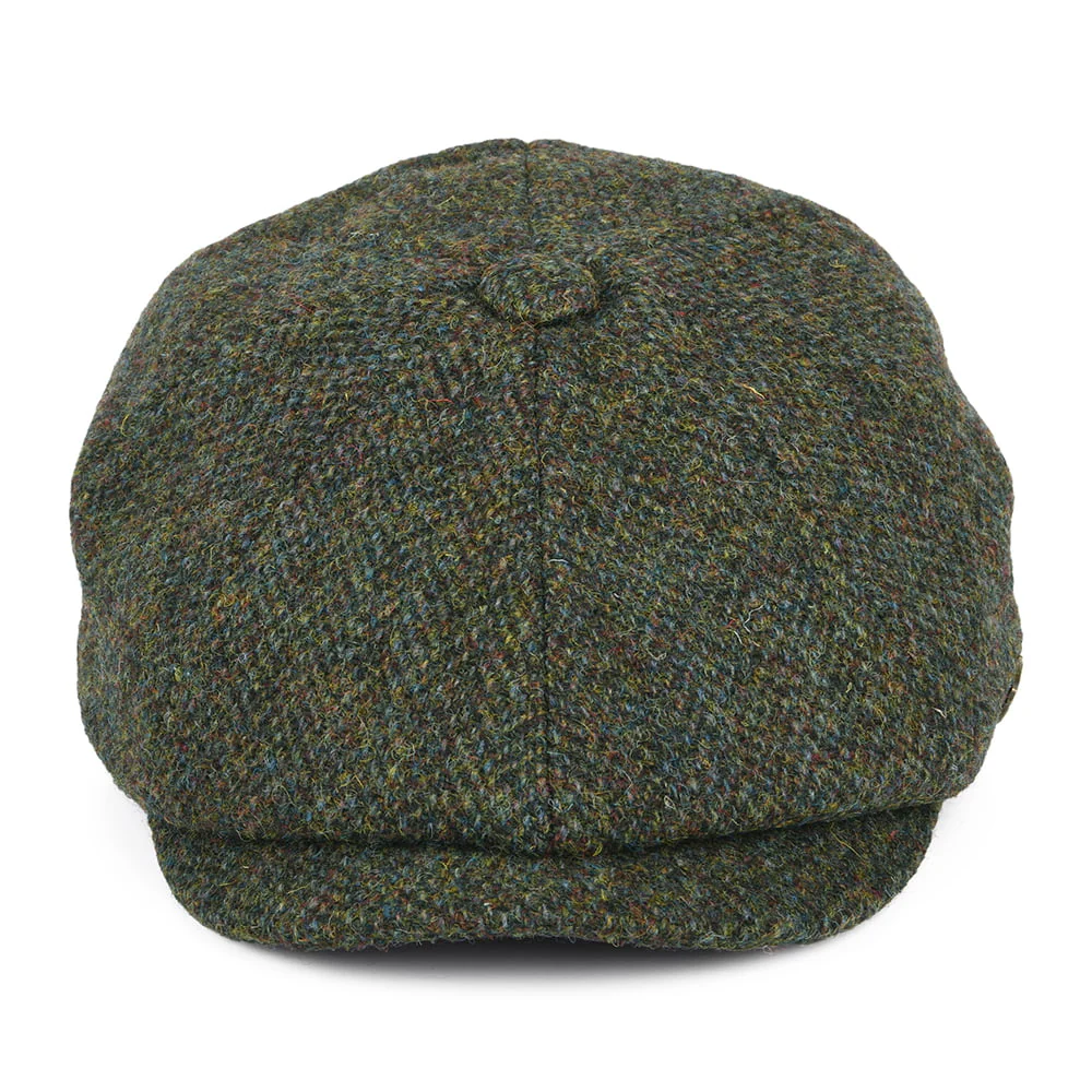 Failsworth Carloway HARRIS TWEED Ballonmütze mit Fischgrätmuster - Waldgrün - Image 2