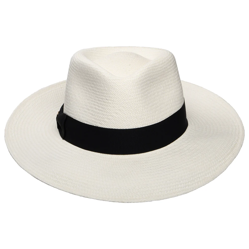 Failsworth Chatsworth Panama Fedora Hut - Perlweiß-Schwarz - Image 2