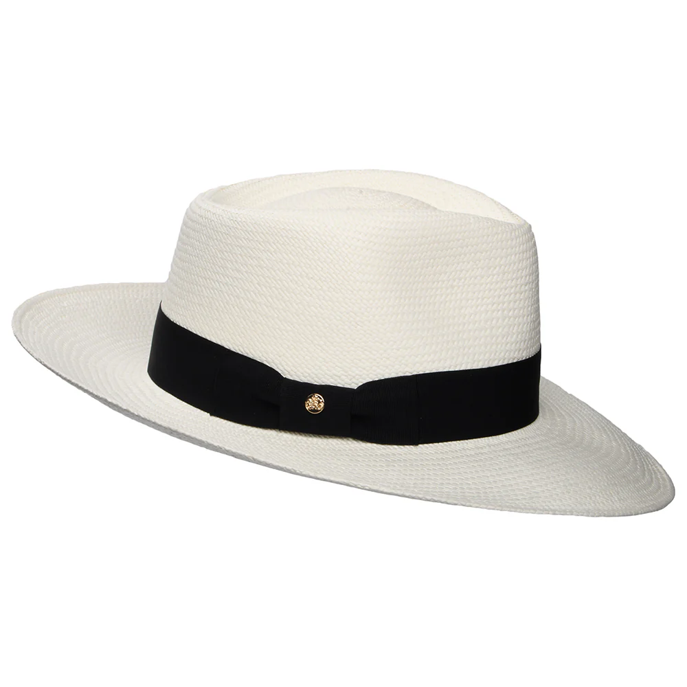 Failsworth Chatsworth Panama Fedora Hut - Perlweiß-Schwarz - Image 3