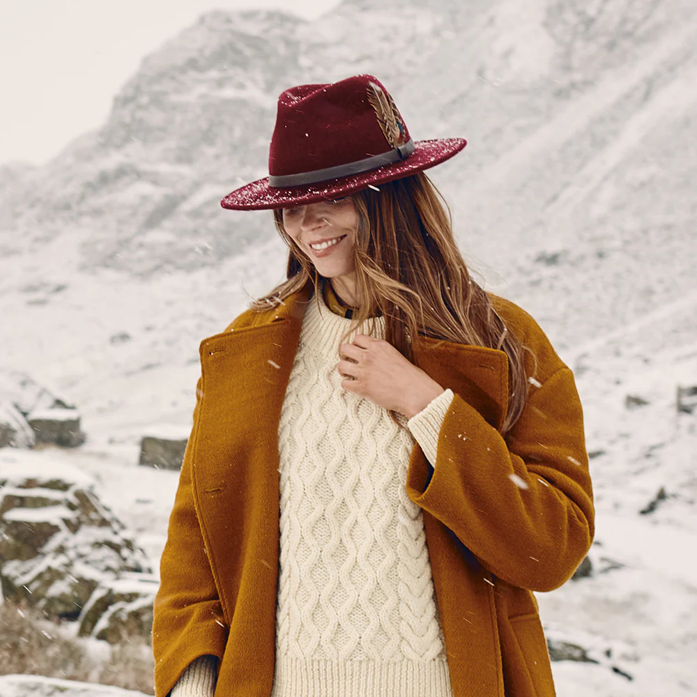 Failsworth Cheltenham Wasserabweisender Fedora Hut aus Wollfilz - Merlot - Image 4