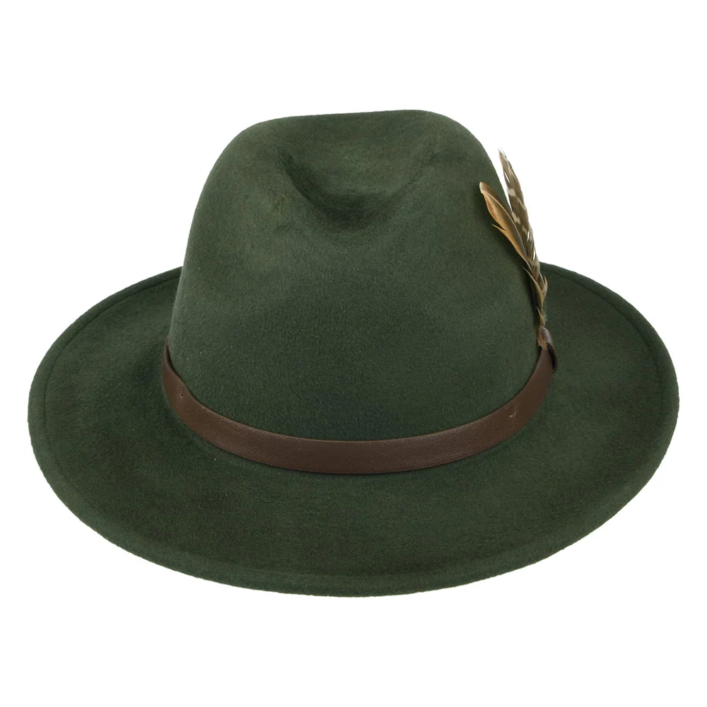 Failsworth Cheltenham Wasserabweisender Fedora Hut aus Wollfilz - Olivgrün - Image 3