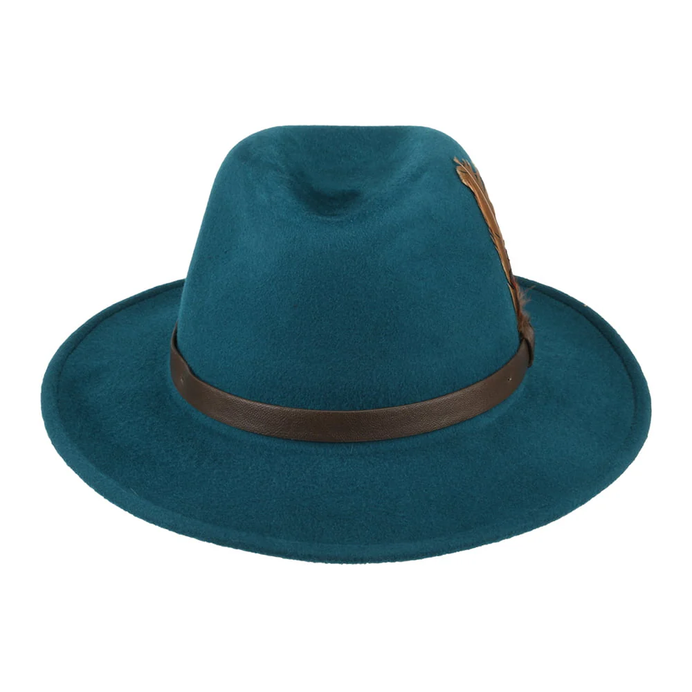 Failsworth Cheltenham Wasserabweisender Fedora Hut aus Wollfilz - Petrol - Image 4
