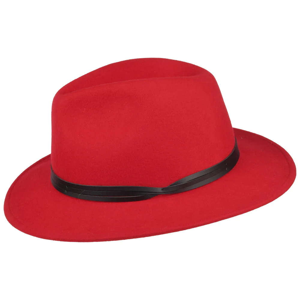 Failsworth Classic Wasserabweisende Fedora Hut aus Wollfilz - Rot - Image 3