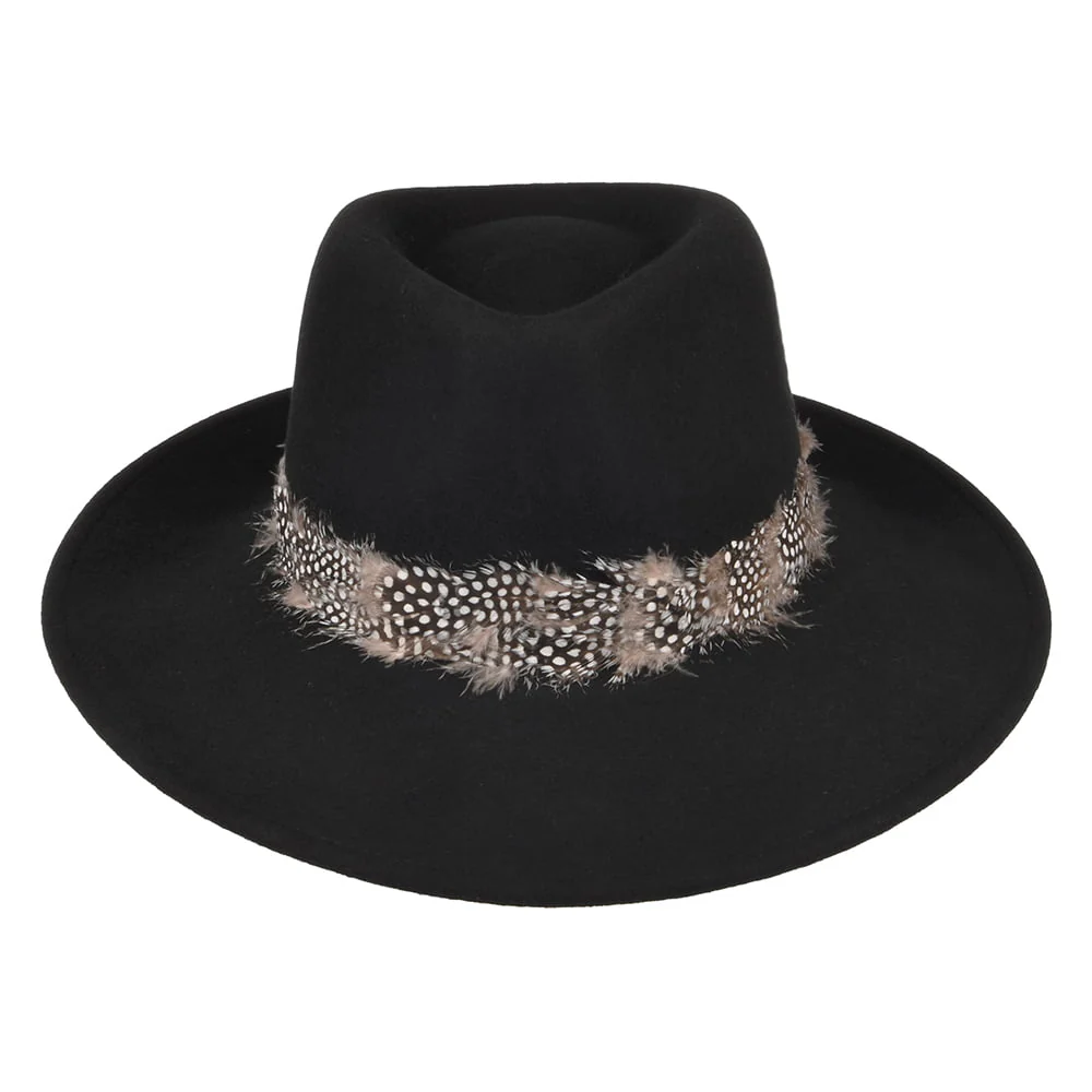 Failsworth Country Feder Fedora Hut - Schwarz - Image 3