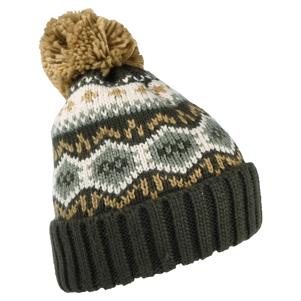 Failsworth Fair Isle Bommelmütze - Moosgrün - Image 2