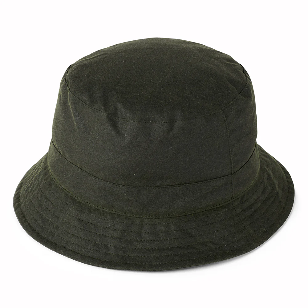 Failsworth Fischerhut aus British Waxed Cotton - Olivgrün