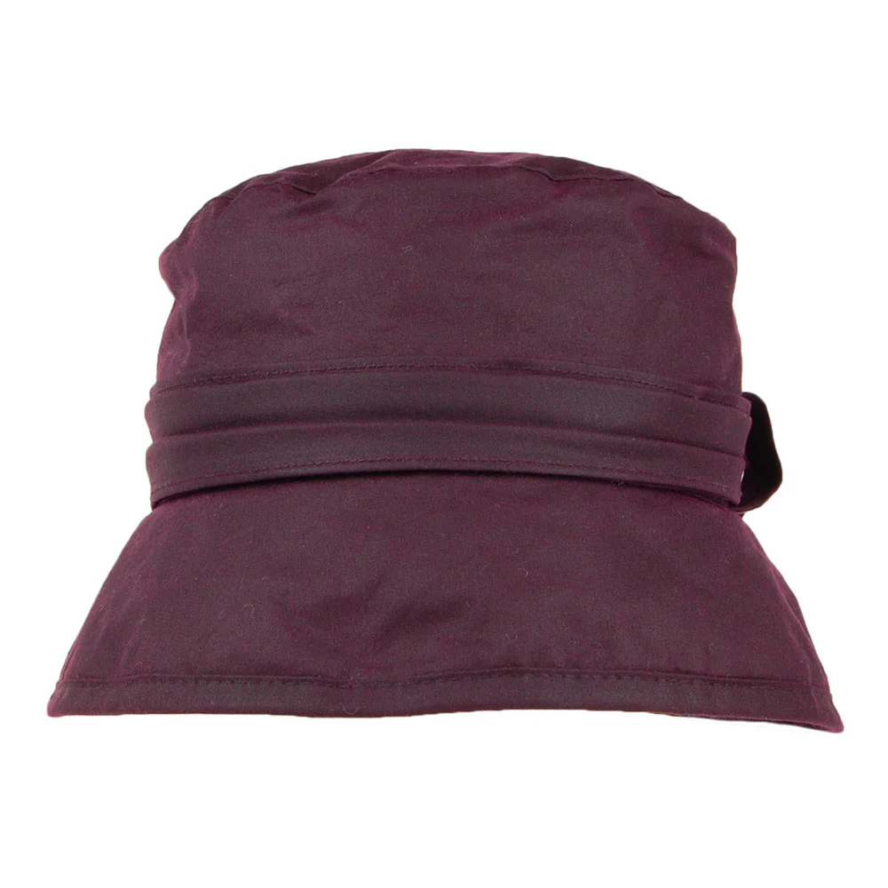 Failsworth Fischerhut aus gewachster Baumwolle mit Schleife - Merlot - Image 2