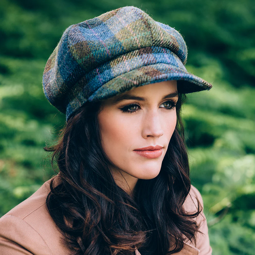 Failsworth Gabby HARRIS TWEED Bakerboy Ballonmütze - Blau-Grün - Image 4