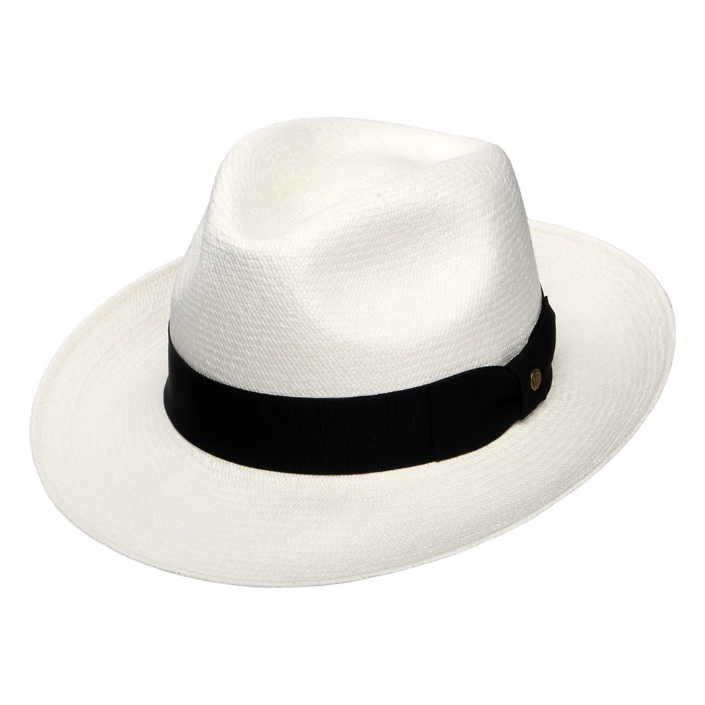 Failsworth Grade 8 Panama Fedora Hut - Perlweiß