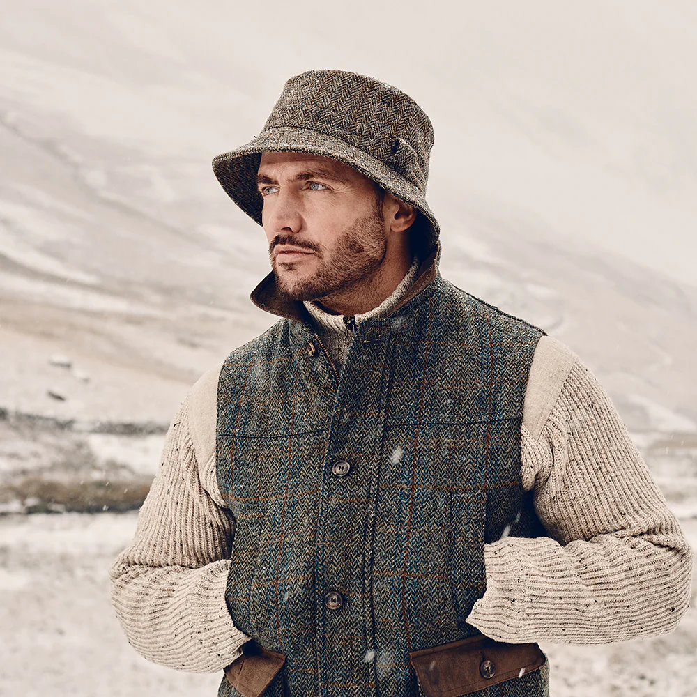 Failsworth Grouse HARRIS TWEED Fischerhut - Olivgrün-Blau - Image 2
