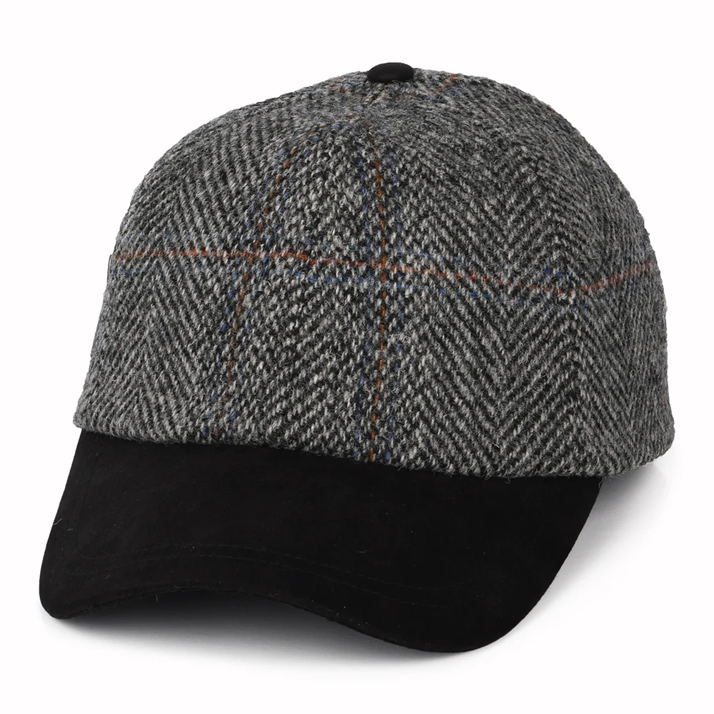 Failsworth HARRIS TWEED Baseball Cap - Grau-Schwarz