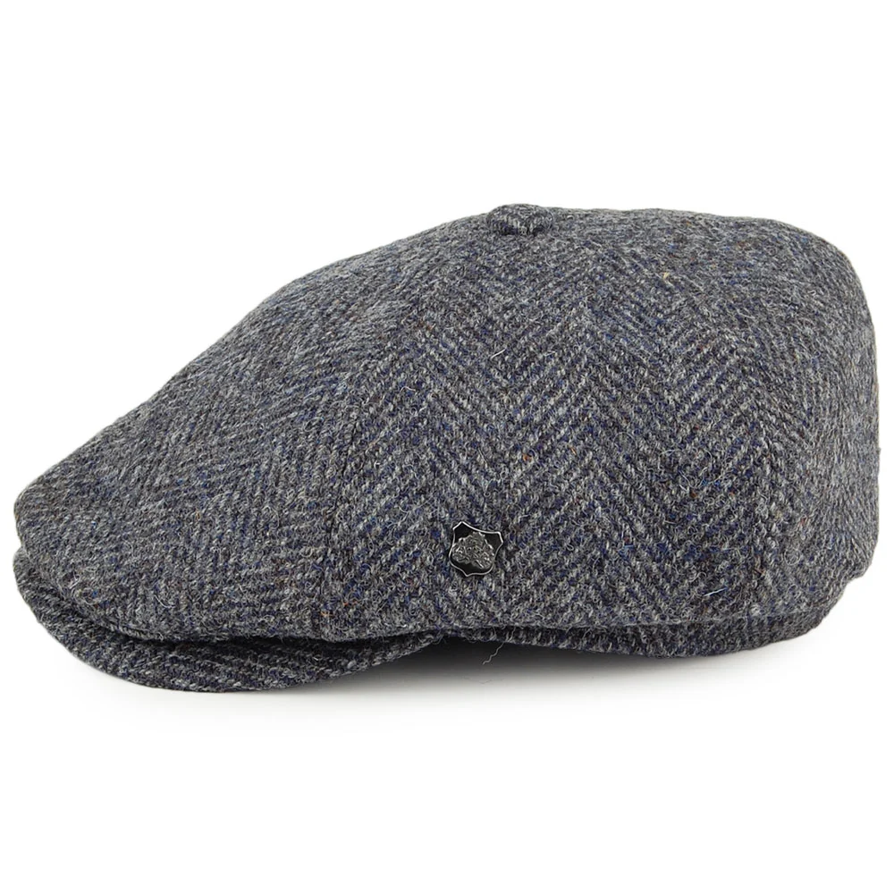 Failsworth Hudson HARRIS TWEED Ballonmütze mit Fischgrätmuster - Blau-Grau - Image 3