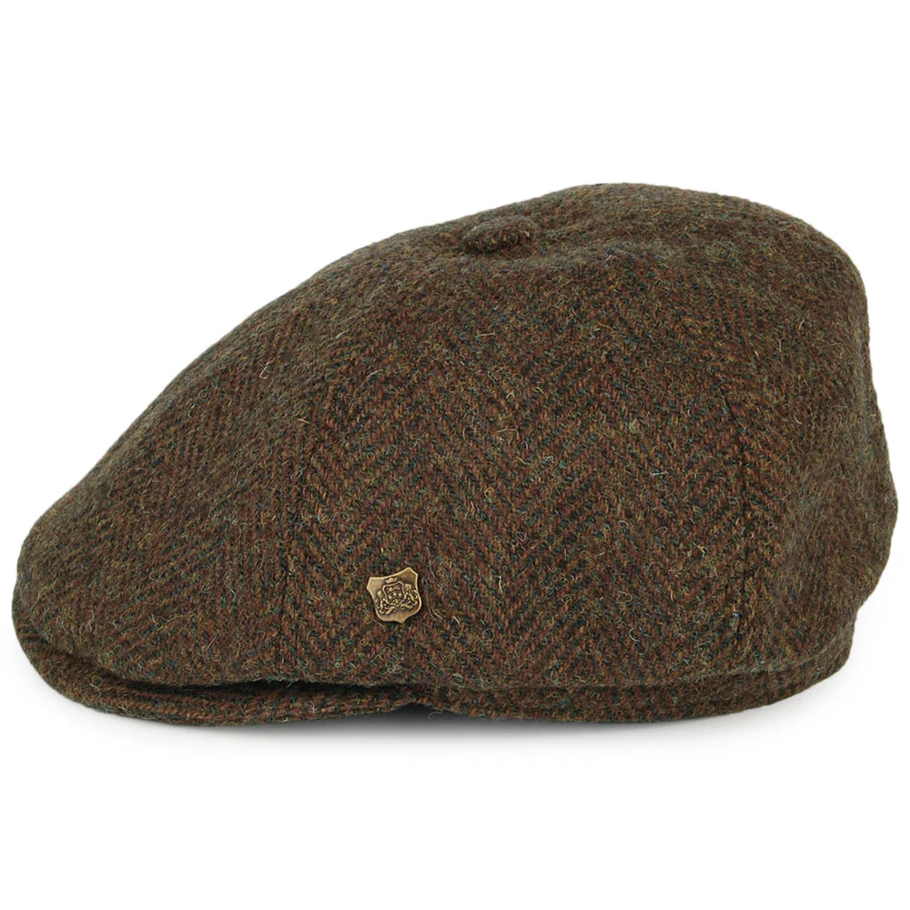 Failsworth Hudson HARRIS TWEED Ballonmütze mit Fischgrätmuster - Braun - Image 3