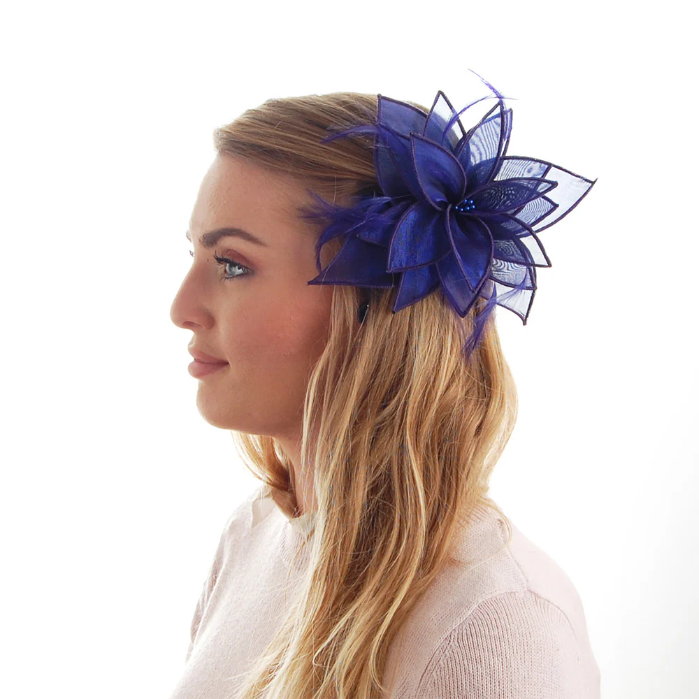 Failsworth Lily Clip-On Fascinator aus Organza - Blau - Image 2