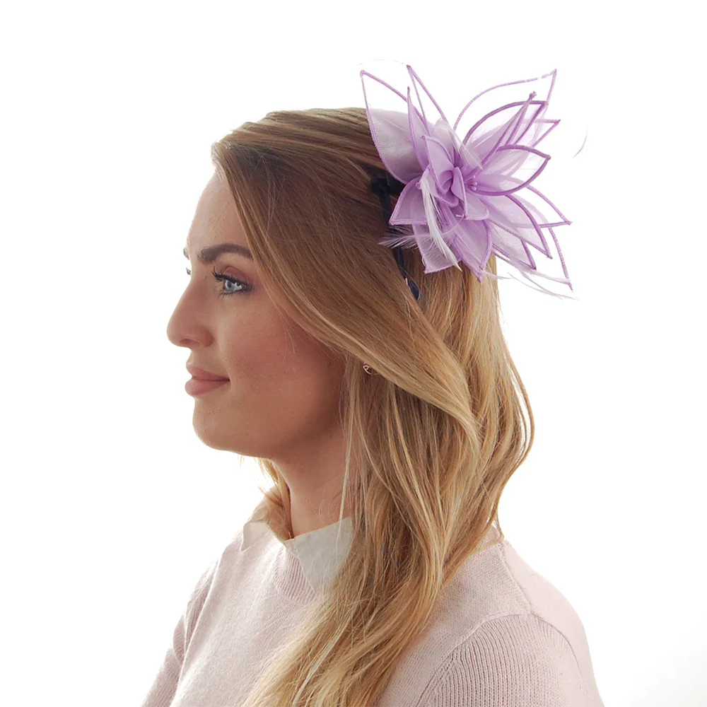 Failsworth Lily Clip-On Fascinator aus Organza - Fliederfarben - Image 2