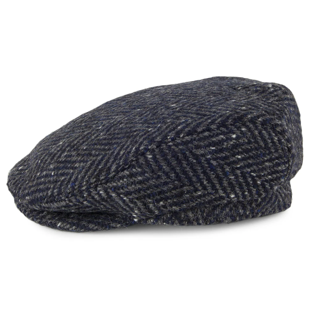 Failsworth Longford Donegal Tweed Schiebermütze - Marineblau-Grau - Image 3